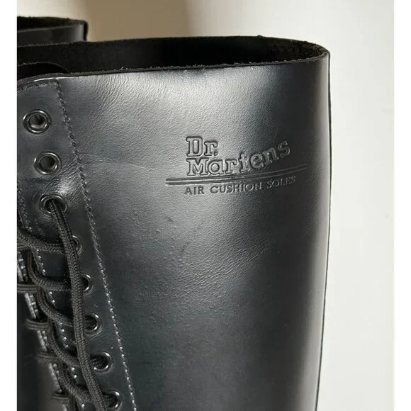 Dr. Martens 11300 Black Leather Tall Combat Boots 20 Eyelet Unisex - Picture 7 of 15